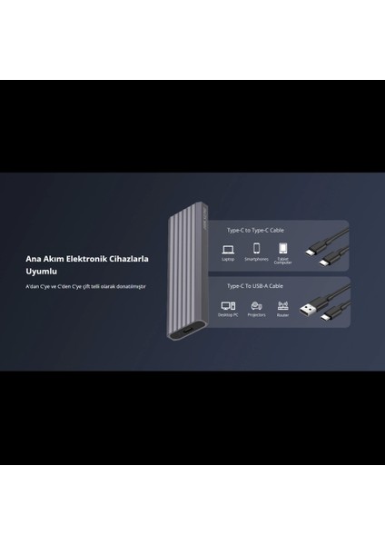 Hıksemı Enclosure, Mdc1, 512GB, M.2 Nvme, USB 3.2 ve Type-C, 10GBPS, Alüminyum Taşınabilir Harici SSD