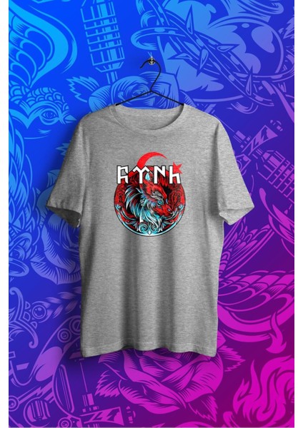 Unisex Tasarım Ulu Türkçü Baskılı Oversize %100 Pamuk T-Shirt