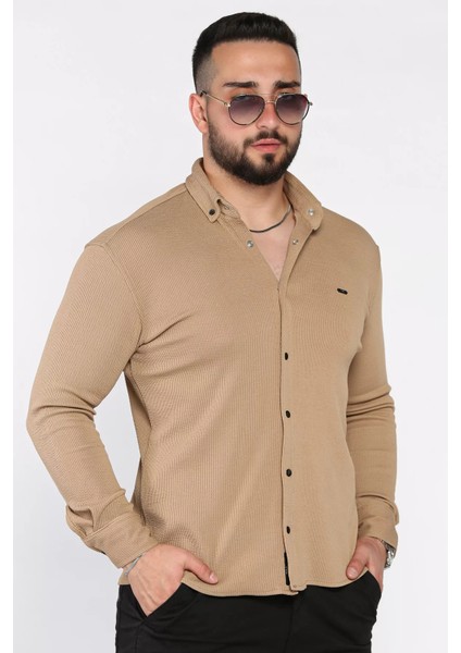 Erkek Uzun Kol Likralı Gömlek P-00015411
