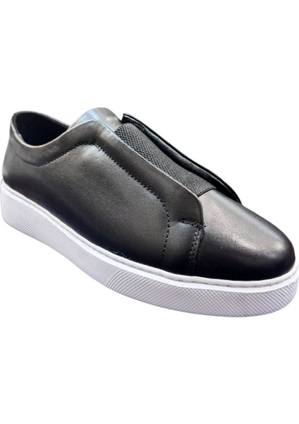Erkek Deri Sneaker Ayakkabı Siyah modelleri
