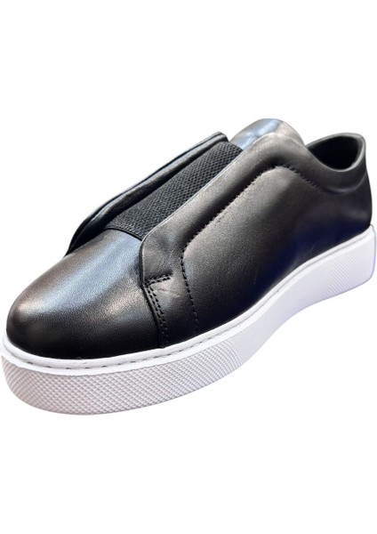 Erkek Deri Sneaker Ayakkabı Siyah fırsatları