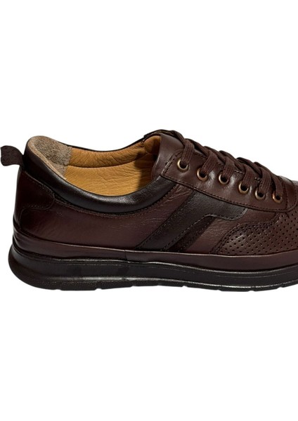Kahve Yazlık Deri Erkek Spor Ayakkabı- Hafif Yazlık Spor modelleri