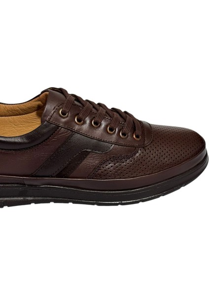 Kahve Yazlık Deri Erkek Spor Ayakkabı- Hafif Yazlık Spor fırsatları