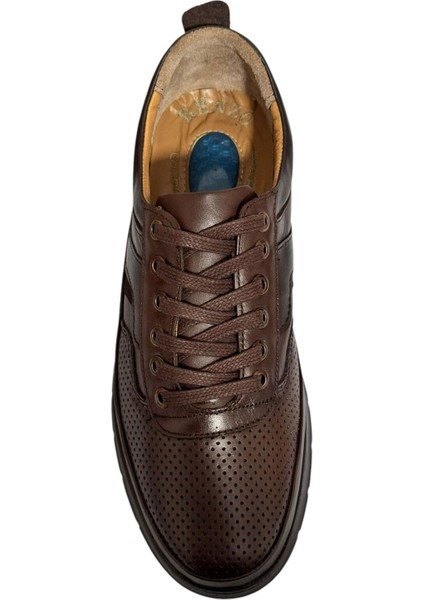 Kahve Yazlık Deri Erkek Spor Ayakkabı- Hafif Yazlık Spor indirimleri