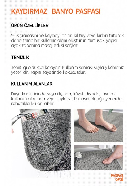 Banyo Paspası Duşa Kabin Paspası Su Sıçratmaz Paspas Kaydırmaz Paspas