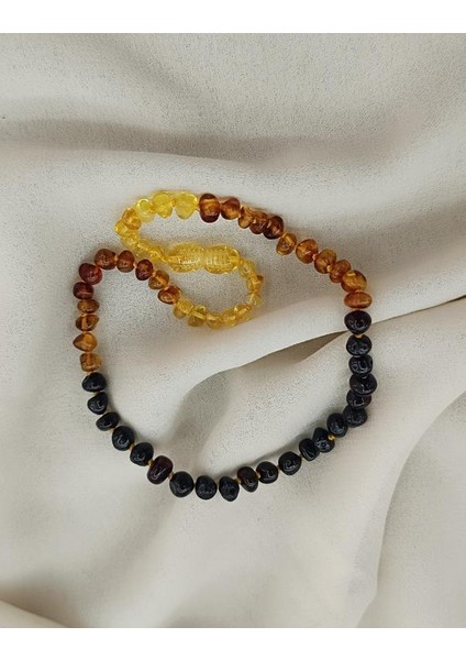 Kolye Kehribar Amber Doğaltaş Karışık Renkli Düğümlü Bebek Kolyesi fiyatları
