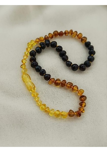 Kolye Kehribar Amber Doğaltaş Karışık Renkli Düğümlü Bebek Kolyesi fırsatları