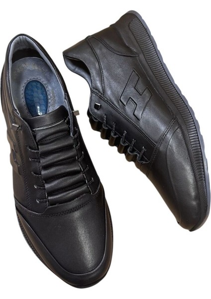 Siyah Greyybull Shoes Deri Erkek Spor