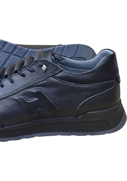 Siyah Greyybull Shoes Deri Erkek Spor