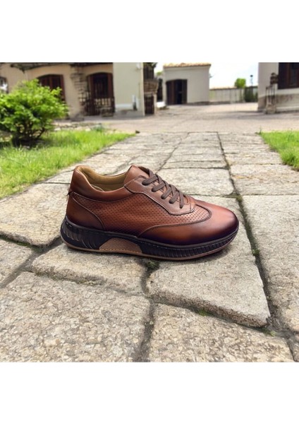 Taba Yazlık Delikli Hafif Deri Erkek Spor - Erkek Spor Ayakkabı