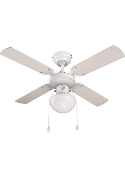 Eko Aydınlatmalı Tavan Vantilatörü 92 cm 4 Kanat Beyaz Ipli