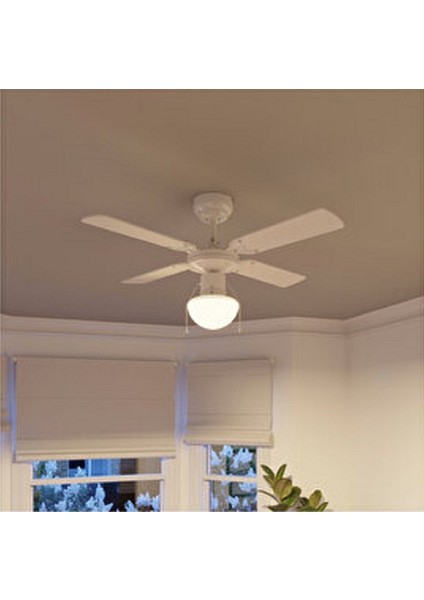 Eko Aydınlatmalı Tavan Vantilatörü 92 cm 4 Kanat Beyaz Ipli modelleri