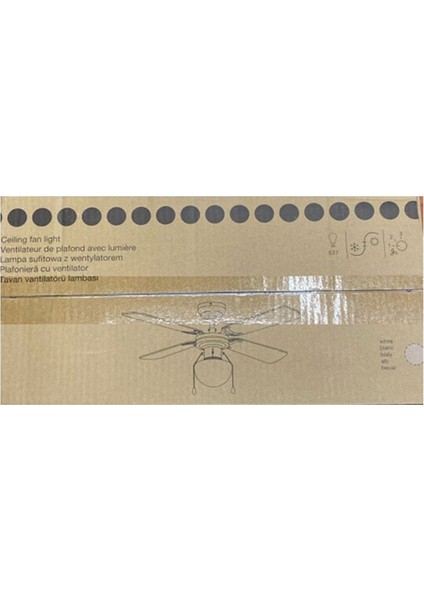 Eko Aydınlatmalı Tavan Vantilatörü 92 cm 4 Kanat Beyaz Ipli indirimleri