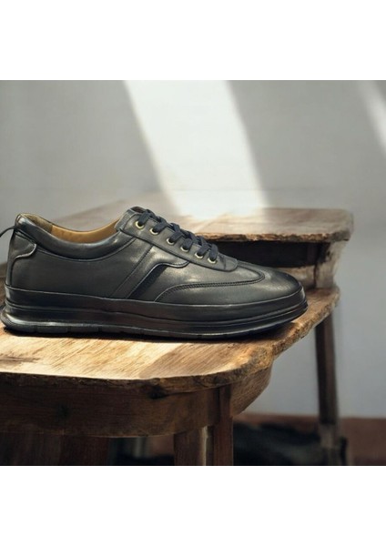 Siyah Günlük Rahat Yürüyüş Sneaker Battal Boy Hafif Spor Ayakkabı