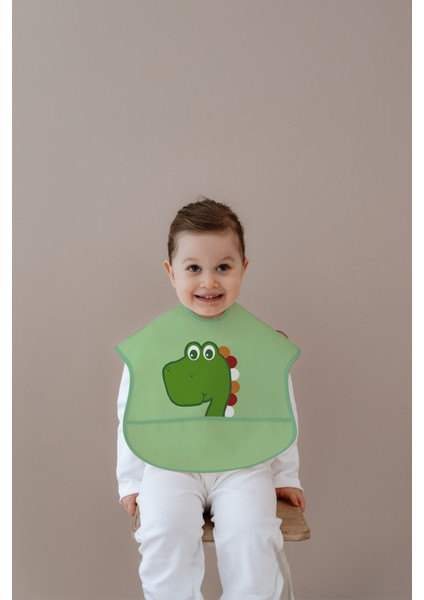 Yarım Kollu Mama Önlüğü | Kolay Temizlenebilir | Sıvı Geçirmez Bebek Beslenme Önlüğü | Dinozor Desen fiyatları
