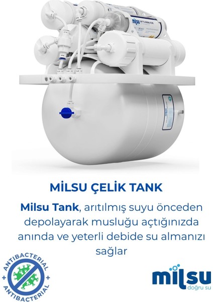 Su Arıtma Cihazı 8 Lt Çelik Tanklı Aquaflo Membranlı (DNP5-M-A)