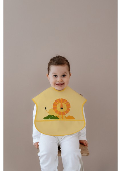 Yarım Kollu Mama Önlüğü | Kolay Temizlenebilir | Sıvı Geçirmez Bebek Beslenme Önlüğü | Aslan Desen fiyatları