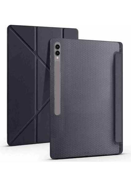 Galaxy Tab S10 Ultra Uyumlu 14.6 Inç Standlı Kalem Bölmeli Tri Folding Tablet Kılıfı