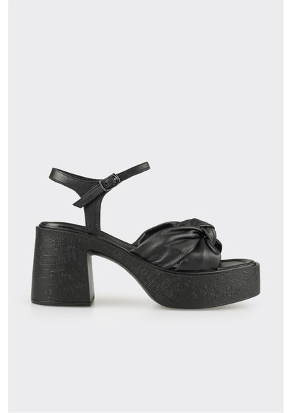 Siyah Galage Kadın Sandalet