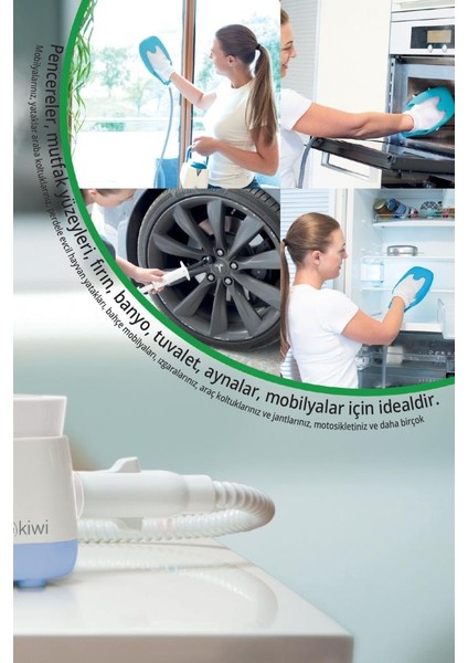 KSC-4219 Multifonksiyonel Eldiven Aparatlı Buharlı Temizlik Makinesi - Ekstra 25 Aparat Dahil -