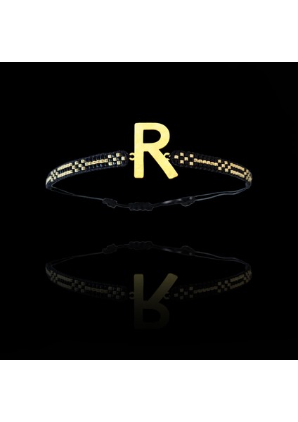 Altın Bileklik Model 7 Harf R G7B732 0.5 gr