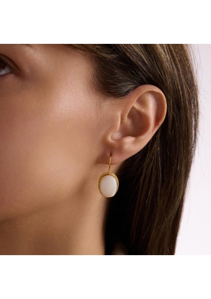 14 Ayar Altın Sedef Taşlı Küpe fiyatları