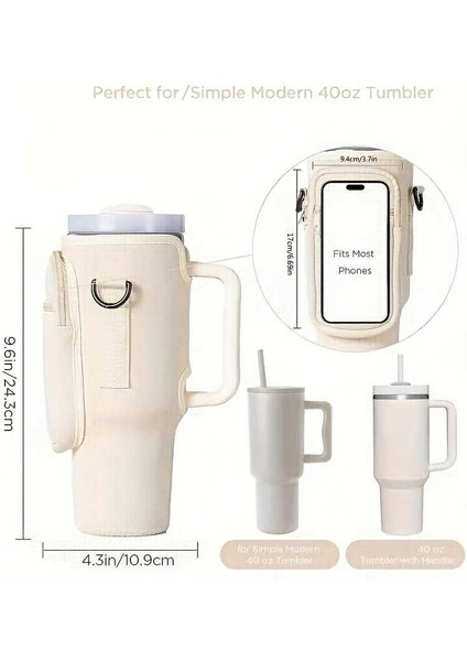 Quencher Pipetli 1.18 Lt Termos Askılı Neopren Koruma Termos Kılıfı Çanta ve Omuz Askısı Aksesuar