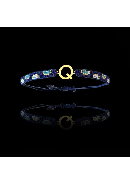 Altın Bileklik Model 10 Harf Q G10B694 0.5 gr