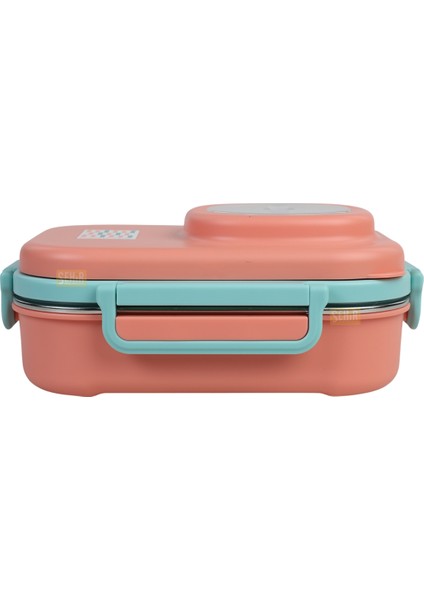 Bento 1100ML Lunchbox Yeni Koleksiyon Tek Katlı 3 Bölmeli Kaseli Çelik Sefer Tası Yemek Kutusu