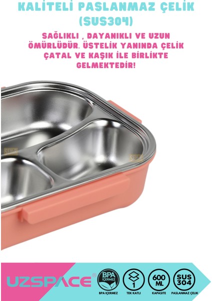 Bento 1100ML Lunchbox Yeni Koleksiyon Tek Katlı 3 Bölmeli Kaseli Çelik Sefer Tası Yemek Kutusu fiyatları