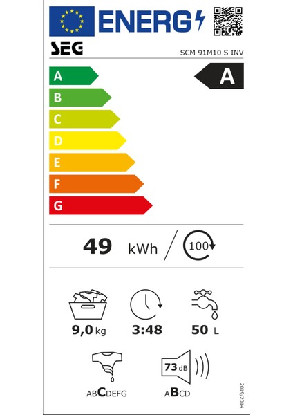 Scm 90M10 S Inv 9 Kg 1000 Devir Inverter Buharlı Yıkama Özellikli Gri Çamaşır Makinesi