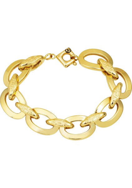 Versage Halkalı 14 Ayar Altın Taşsız Bileklik