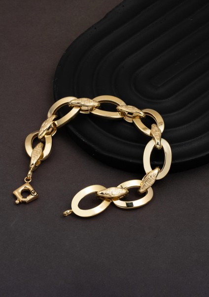 Versage Halkalı 14 Ayar Altın Taşsız Bileklik modelleri