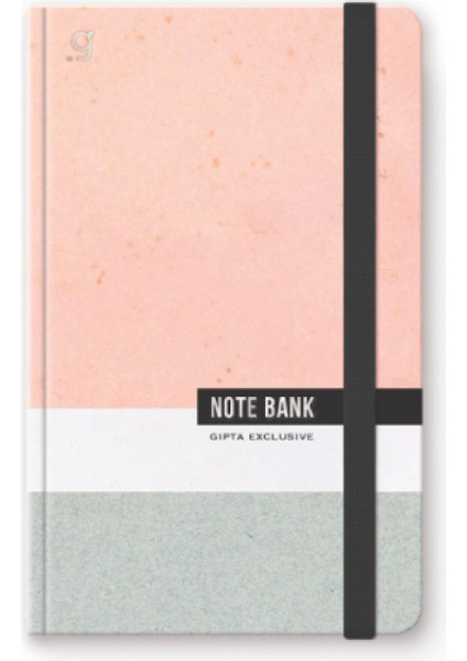 Note Bank Sert Kapak Dikişli Lastikli 13X21 96 Yaprak Not Defteri Çizgili (7351)