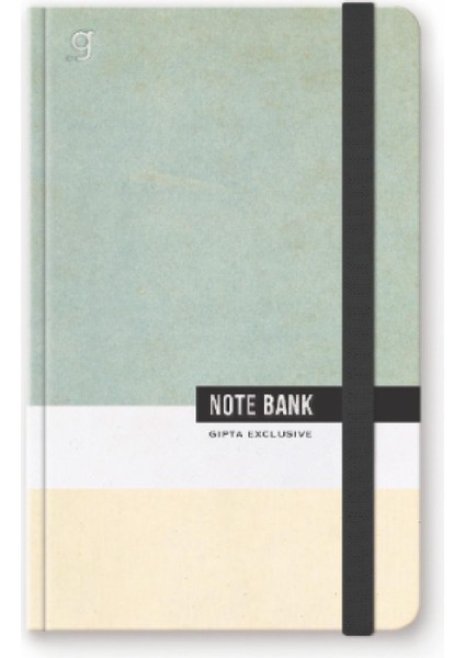 Note Bank Sert Kapak Dikişli Lastikli 13X21 96 Yaprak Not Defteri Çizgili (7351)
