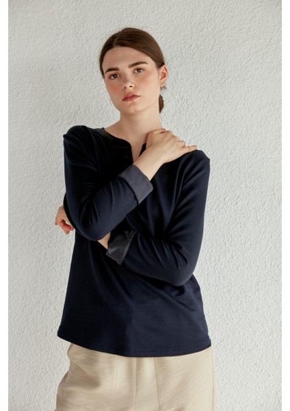 Luxe Saten Yaka Bluz