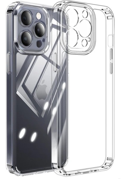 I Phone 15 Pro Şeffaf Renkli Lens Korumalı Kılıf