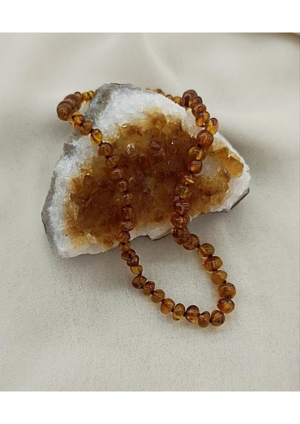 Kolye Kehribar Amber Doğaltaş Düğümlü Bebek Kolyesi fiyatları