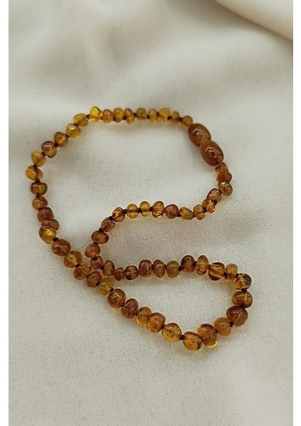 Kolye Kehribar Amber Doğaltaş Düğümlü Bebek Kolyesi fırsatları