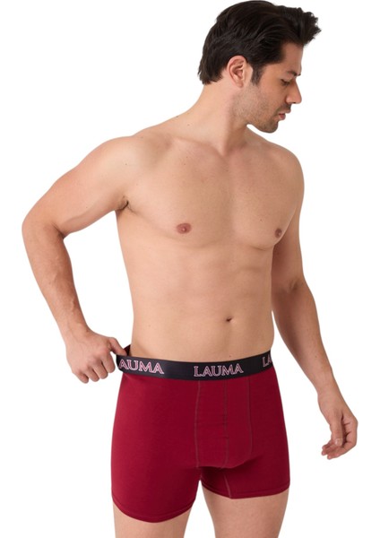 Erkek Boxer 6'lı Paket Bordo Renk Siyah Lastik Detaylı Yumuşak Pamuklu Esnek ve Terletmeyen Kumaş fiyatları