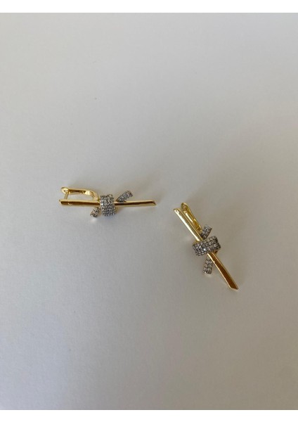 Serenay Model Zirkon Taşlı Düğüm Küpe