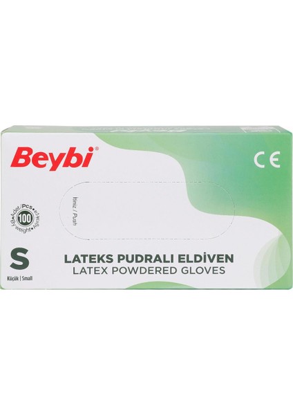 Muayene Eldiveni Lateks Pudralı 100 Adet Beyaz - Small / No.7
