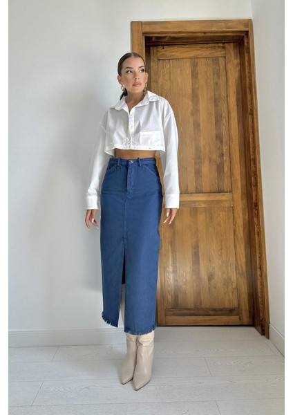 Beyaz Beli Ayrılabilen Poplin Gömlek