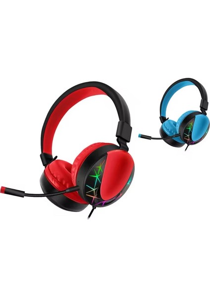 Akz 021 Kablolu Mikrofonlu Işıklı Oyuncu Kulaklığı Rgb Mavi modelleri