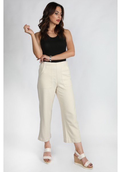 Gabardin Pantolon Bej