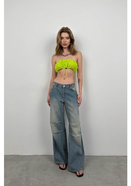 Lastik Detay Straplez Crop