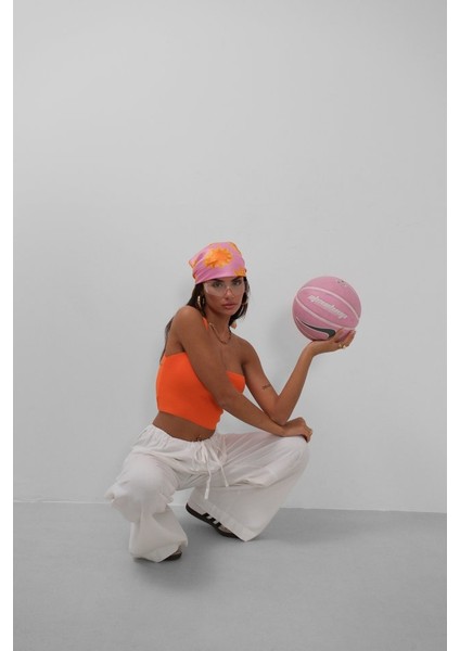 Tek Omuz Crop Bluz