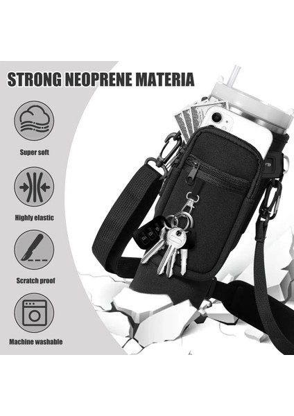 Quencher Pipetli 1.18 Lt Termos Askılı Neopren Koruma Termos Kılıfı Çanta ve Omuz Askısı Aksesuar
