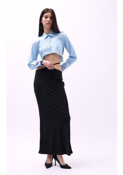 Bel Bağlamalı Maxi Etek