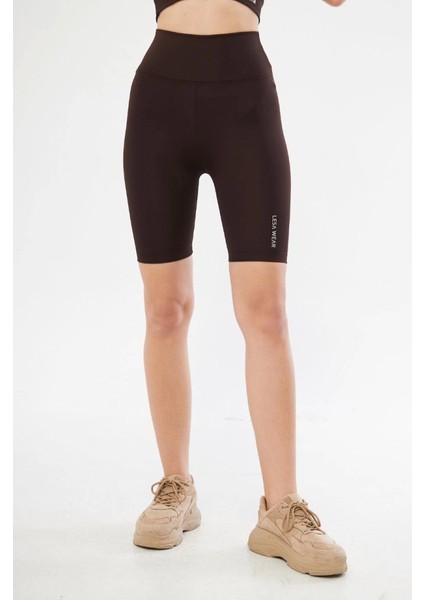 Biker Sporcu Şort - Kahve